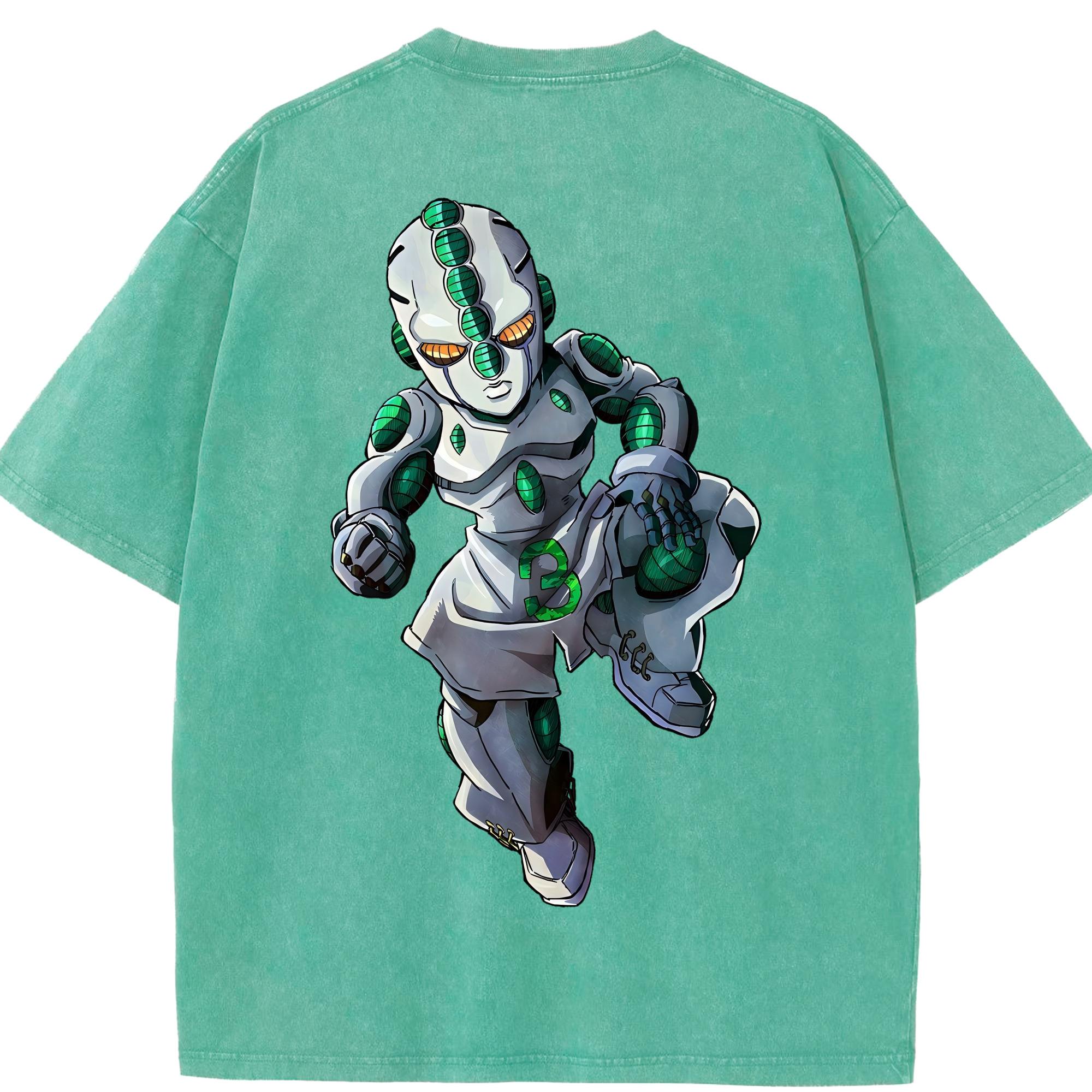 （画像用） ジョジョの奇妙な冒険 広瀨康一 JoJo's Bizarre Adventure Hirose Koichi 綿100% ヴィンテージ風 半袖Tシャツ（背面プリント）
